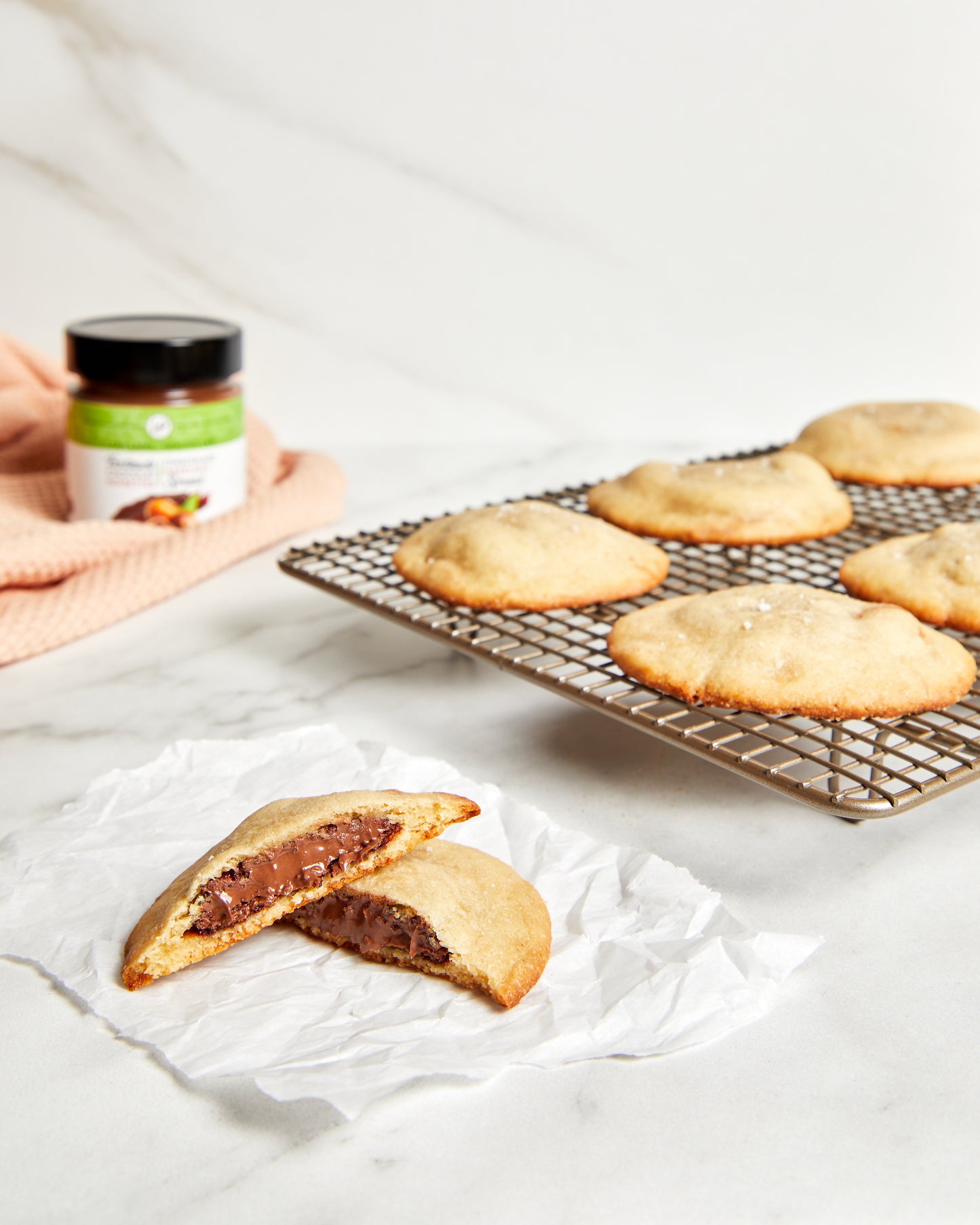 Biscuits garnies de tartinade Choco-noisettes