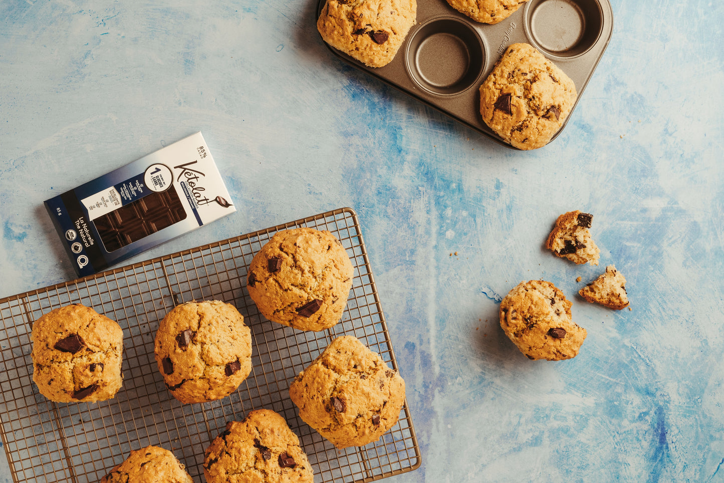 Muffins aux morceaux de chocolat