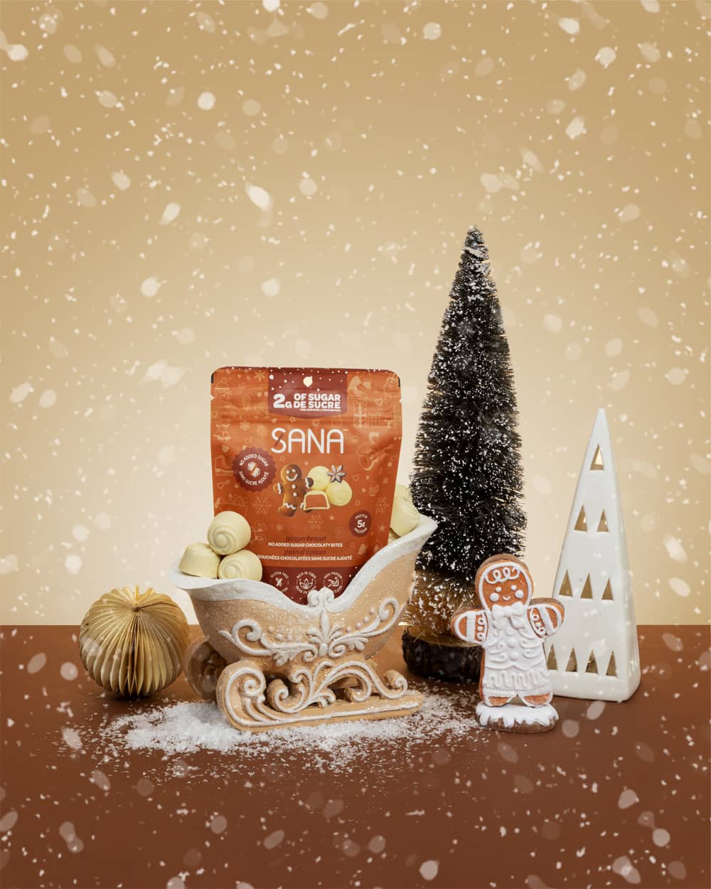 
                  
                    Sana, Bouchées chocolatées blanches Pain d'épices sans sucre ajouté | Lot de 6 paquets de 100 g | Bouchées chocolatées, zéro sucre ajouté ajouté, faibles en glucides, sans gluten, élevées en protéines
                  
                