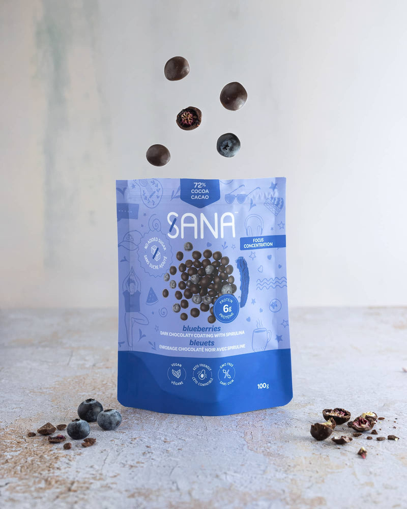 
                  
                    Dark chocolate style covered blueberries - Spirulina
                  
                